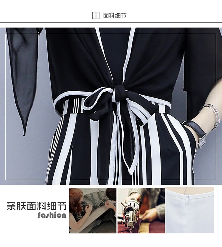 

Chiffon Striped 2 Piece Set Women Clothes 2019 Sleeveless Women's Summer Suit Ensemble Femme Deux Pieces Rompers Womens Jumpsuit