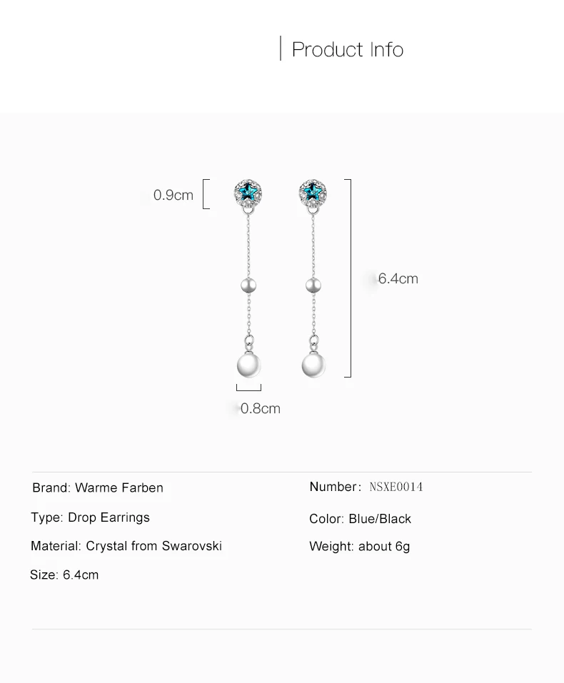 Женские сережки с подвесками из кристаллов Swarovski Star 925 Стерлинговое серебро подвеска на длинной цепочке серьги жемчуг для свадьбы жемчужные серьги