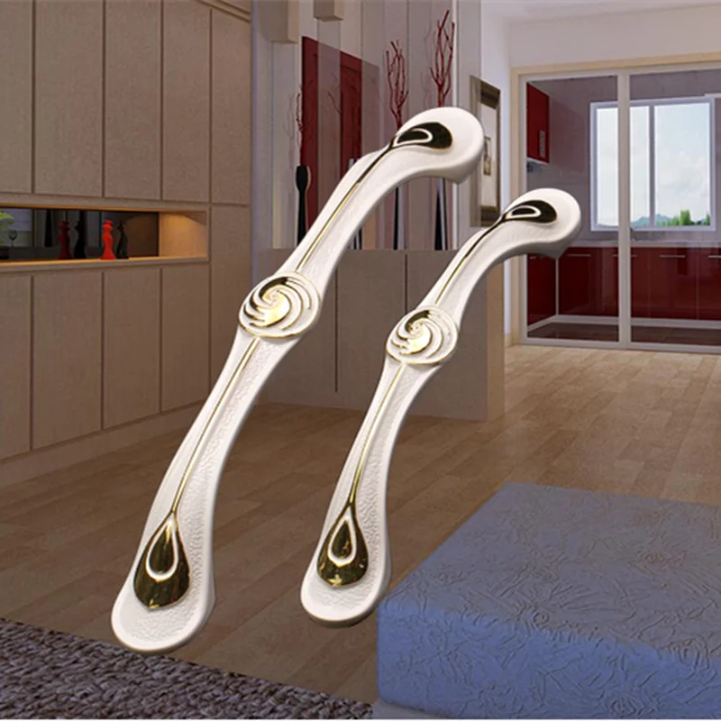 Шкаф ручка мебель ящика дверцы шкафа современный слоновой кости Белый Кухонный