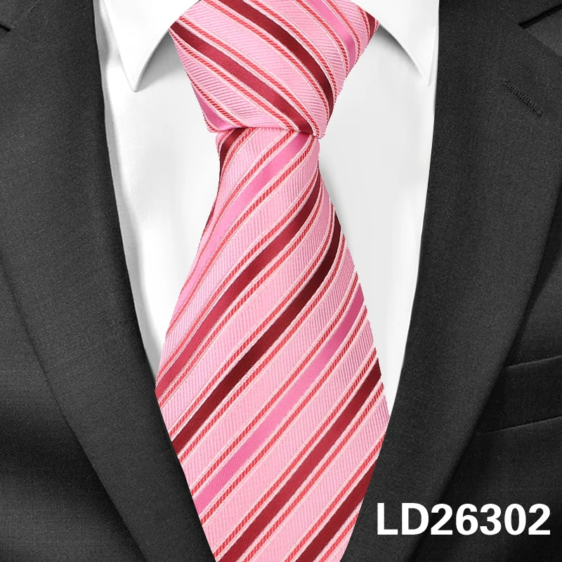 LD26302 Мужские галстуки, Модные Полосатые Галстуки для свадьбы, бизнес стиль, 8 см., широкий классический галстук, жаккардовый тканый галстук для мужчин, галстук на шею - Цвет: LD26302