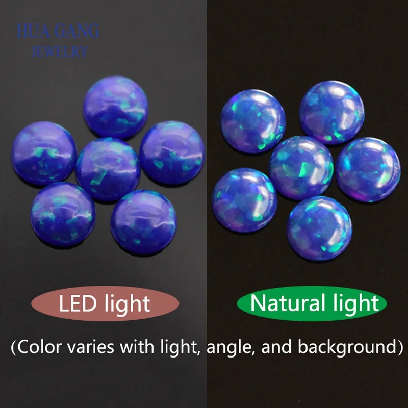 opal loose lab created gemstone round shape flat base stone cabochon created beads for jewelry making 3mm-8mm free shipping