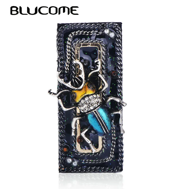 Женская брошь в форме жука Blucome эмалированная ручной работы с узором тараканов