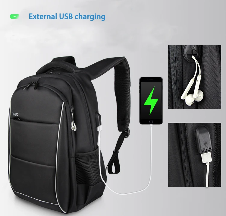 DTBG USB рюкзаки черный Rugzak большой емкости большой ноутбук рюкзак водонепроницаемый дорожные сумки школы Mochilas Sac Rugzak рюкзак