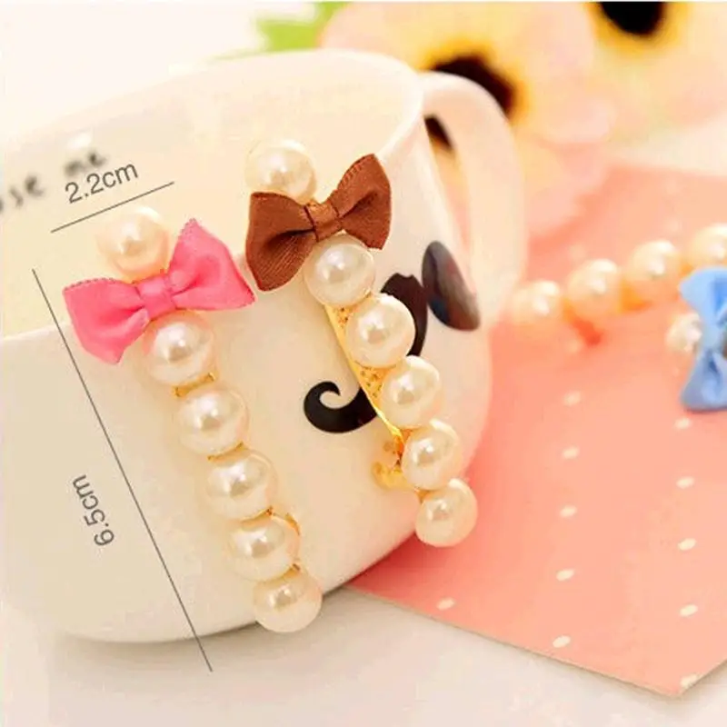 Заколка крошечный Женская позолоченная с шестью искусственными жемчужинами|hair