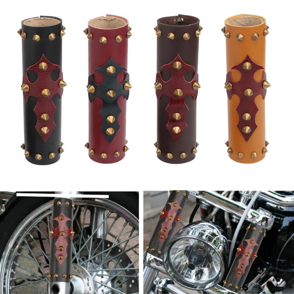 Universal 39 - 41mm Motorcycle Front Fork Protector Shock Absorber Guard Leather Cover for Harley Honda Yamaha YZF 250 CRF CRF25 |