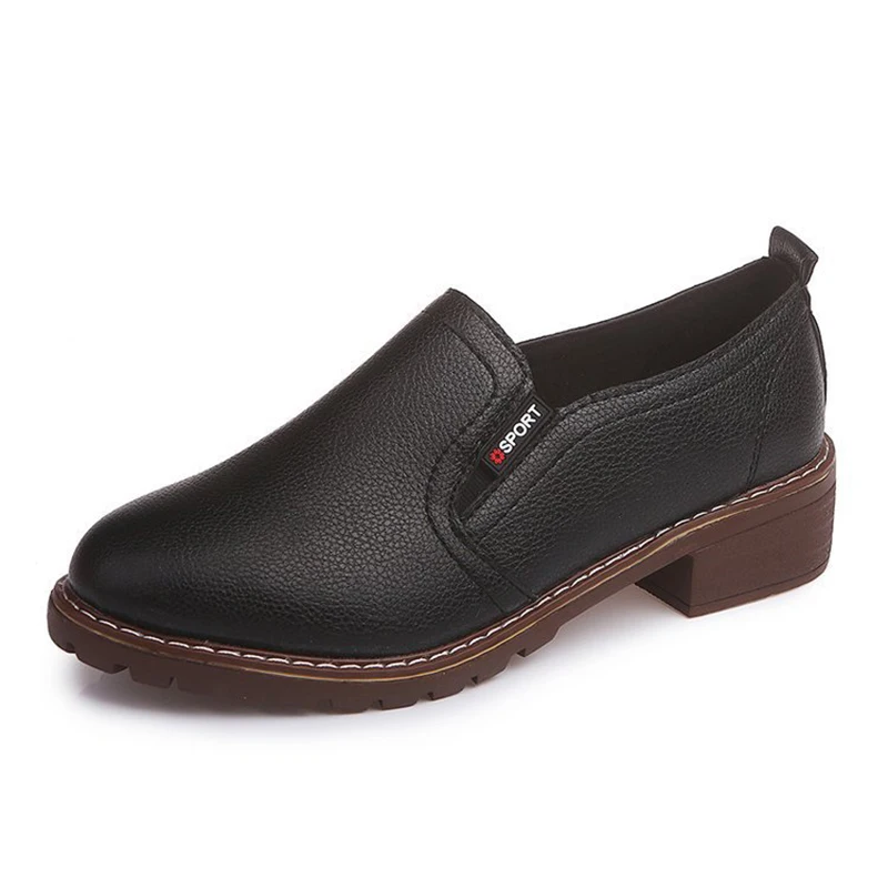 

shoes woman loafers flat shoes square heel breathable casual shoes slip on moccasins female shoes round toe women sneakers