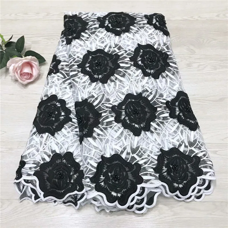 French Net Lace Fabric 2019 Latest African With Beads Embroidery Guipure Mesh Tulle High Quality JYA19-2 | Дом и сад