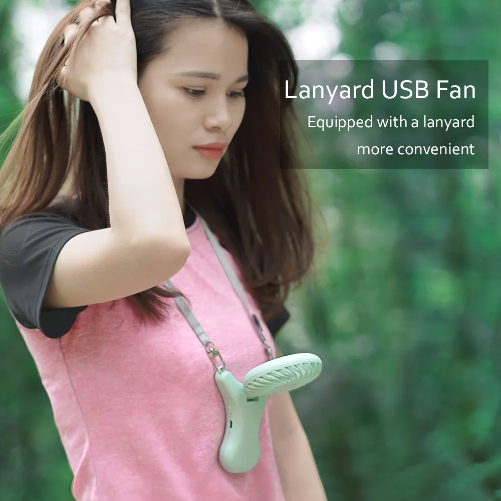 Oatsbasf USB вентилятор с 3 скоростями и регулируемой подвеской на шее мини ручной