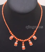 sale beautiful 4 10mm round 5pcs pendants pink natural coral 17 necklace nec5892 whole sale and retail free shipping