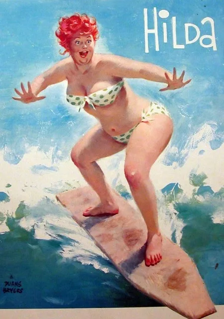 Hilda Chubby PinUp девушка рыжая Винтаж Шелковый постер декоративная стена живопись 24x36 дюймов