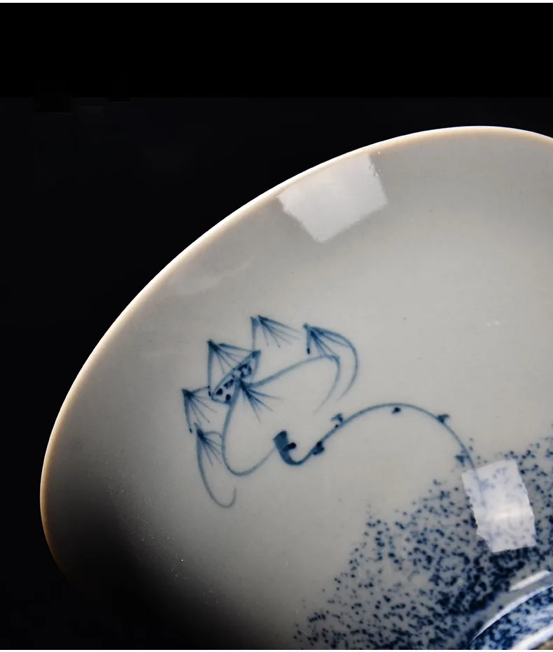 150 мл Цзиндэчжэнь синий и белый фарфор Лотос Gaiwan винтажный чайный набор кунг-фу Мастер чашка чая, Кружка чайник и блюдце чайник