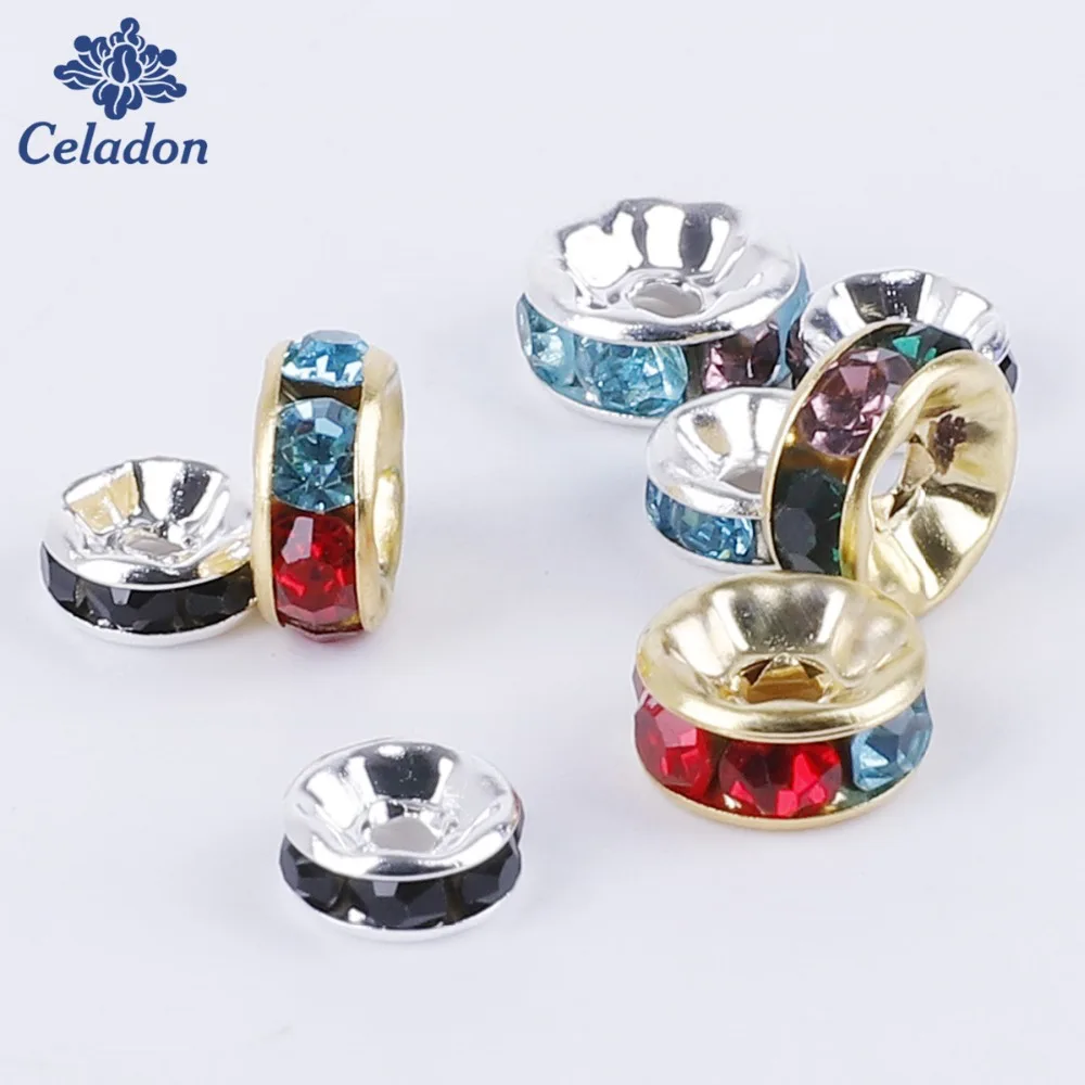 Оптовая продажа высокое качество 6/8 мм металлические посеребренные бусины с