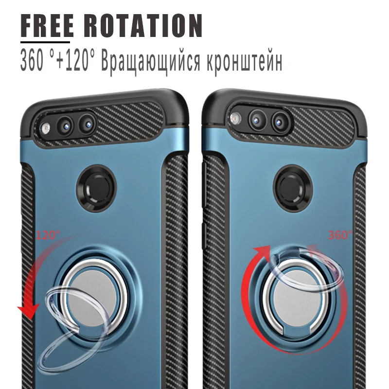 For Huawei Honor 7X/Mate SE Case With Magnetic Holder TPU+PC Hybrid Back Cover Accessory Armor Coque Honor7X BND-L21 Fundas |