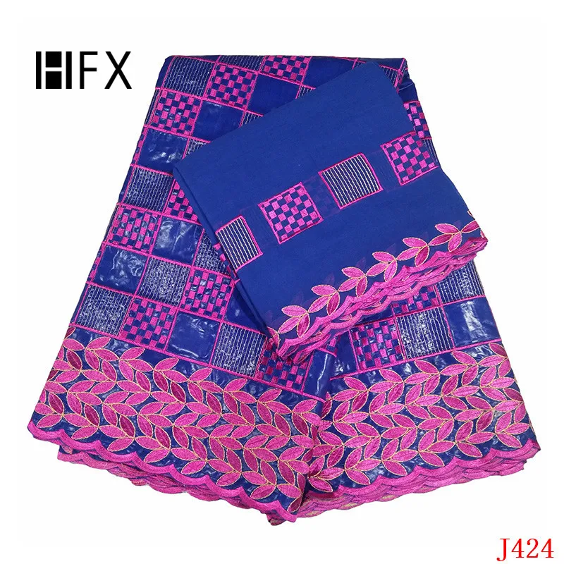 HFX Bazin Riche Getzner 7 ярдов женская розовая/Королевская Синяя Нигерия Африканская