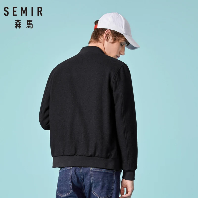 Мужская шерстяная бейсбольная куртка SEMIR на молнии Спортивная мужская с косым