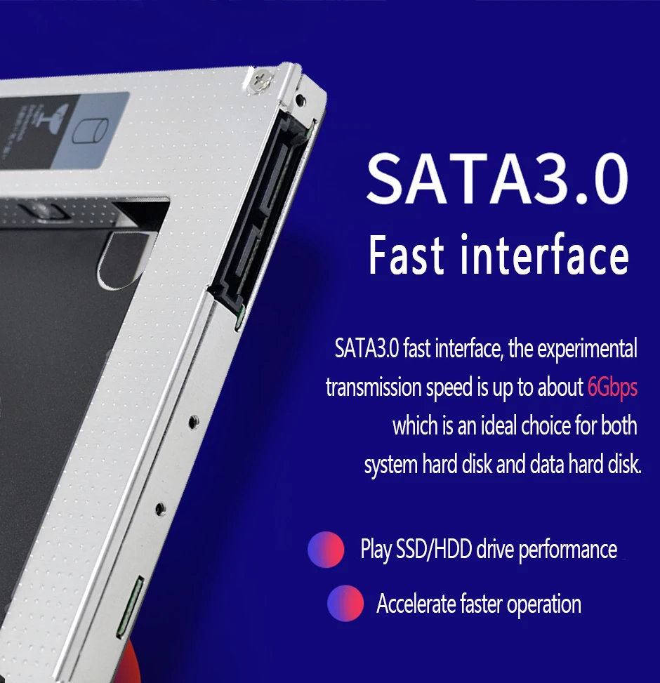 Алюминиевый Чехол Optibay 12,7 мм SATA 3,0 2nd HDD Caddy SSD CD DVD корпус для ноутбука DVD-ROM Оптический отсек SuperDrive