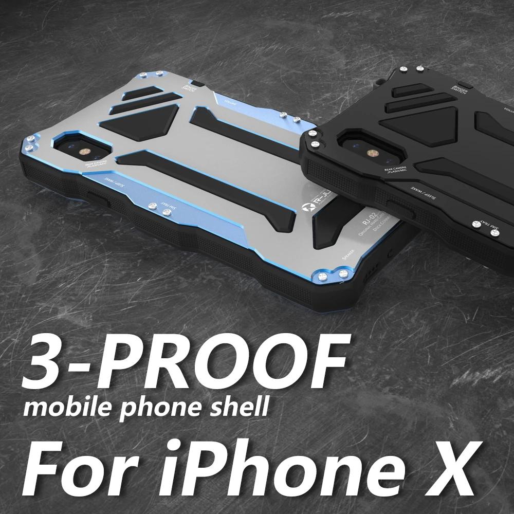 Противоударный чехол R just для iphone X армированный металлический телефона из сплава