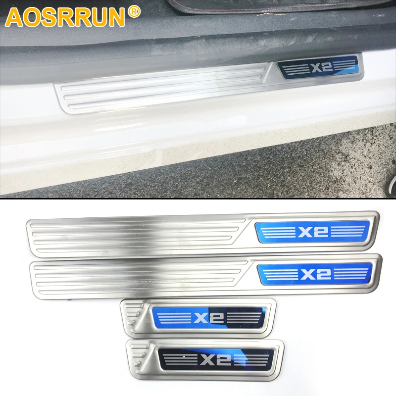 

AOSRRUN Car accessories Stainless Steel Side Door Scuff Plate Door Sill Trim Fit For BMW X2 F39 2018