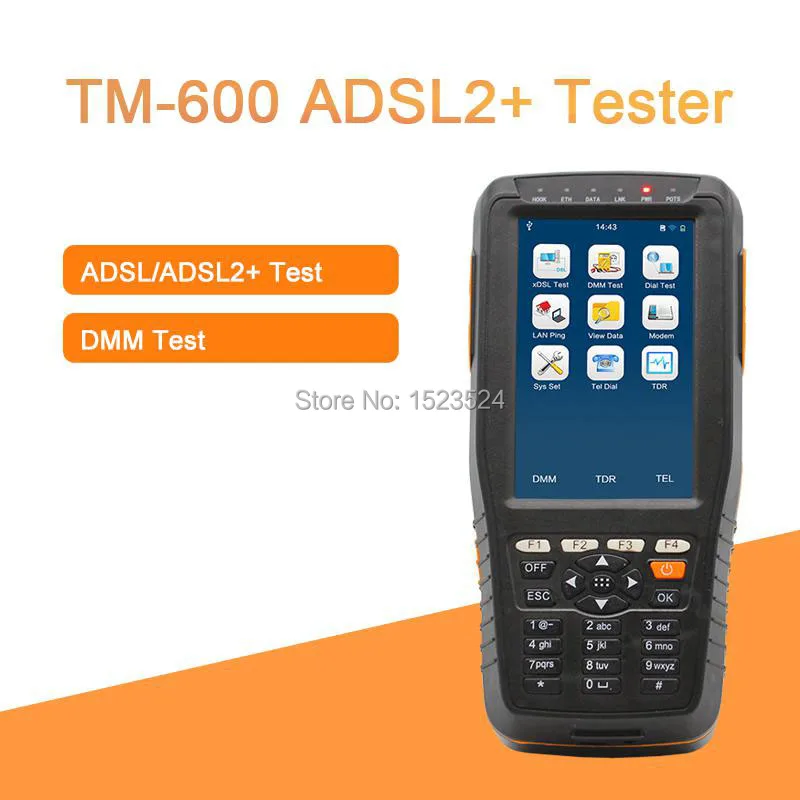 

TM-600 Multi-functional ADSL2+ Tester / ADSL Tester / ADSL Installation and Maintenance Tools with TDR function