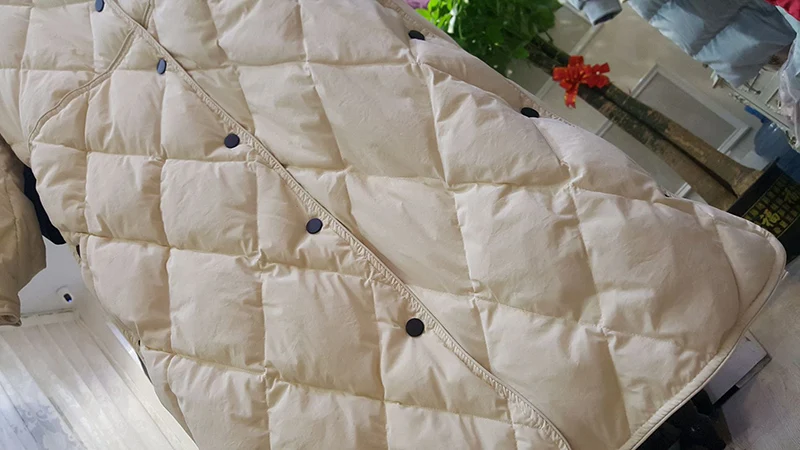 Schinteon женский длинный пуховик светильник тонкий воротник стойка Argyle простая модная зимняя верхняя одежда пальто
