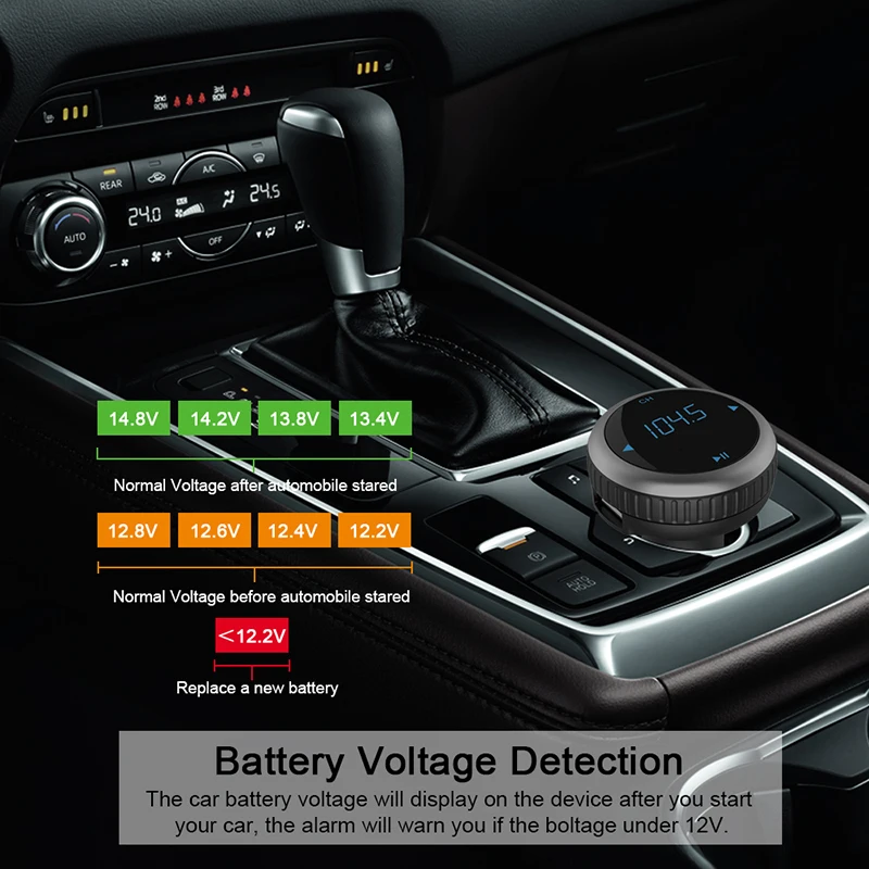 Bluetooth FM transmitter Car Smart Locator Finder AUTO Music Player Handfree 2.1A Dual USB Charger Support TF card|Автомобильный