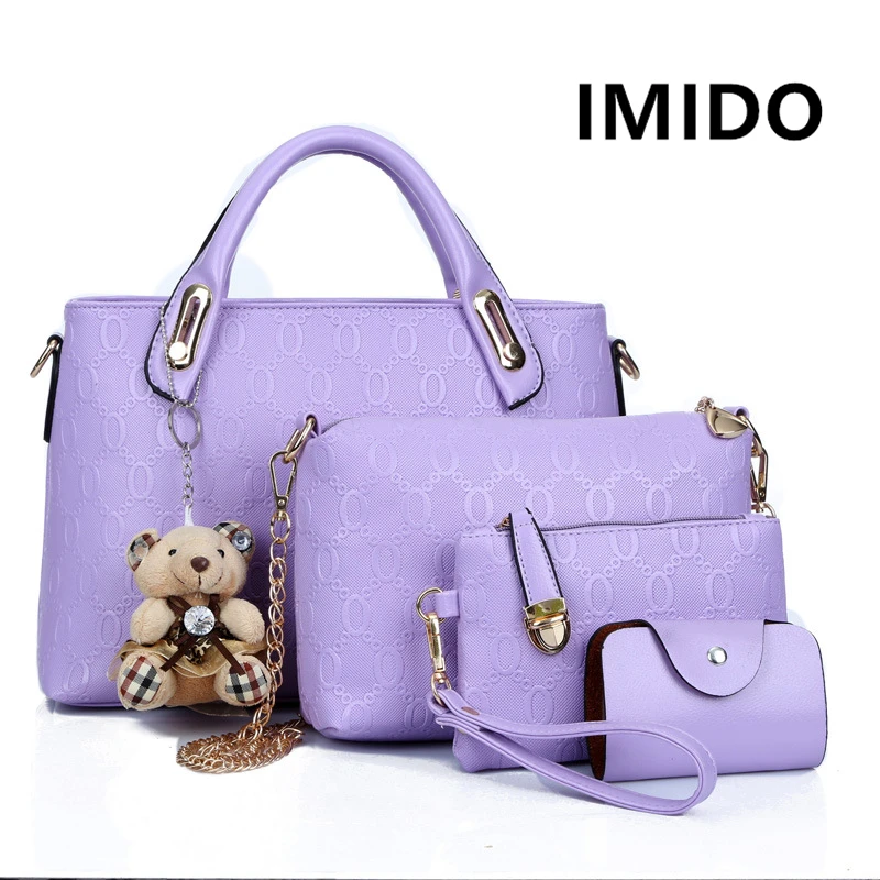 IMIDO 2019 летняя брендовая новая женская сумка набор из четырех вещей с медвежонком