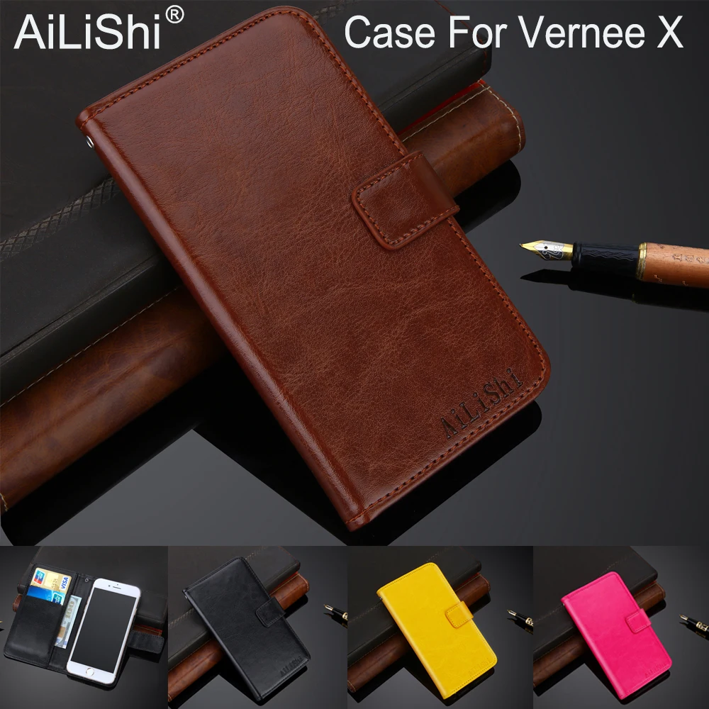 Ailishi Эксклюзивный чехол для vernee x Роскошный кожаный чехол флип Одежда высшего качества Обложка телефон сумка бумажник держатель+ отслеживания