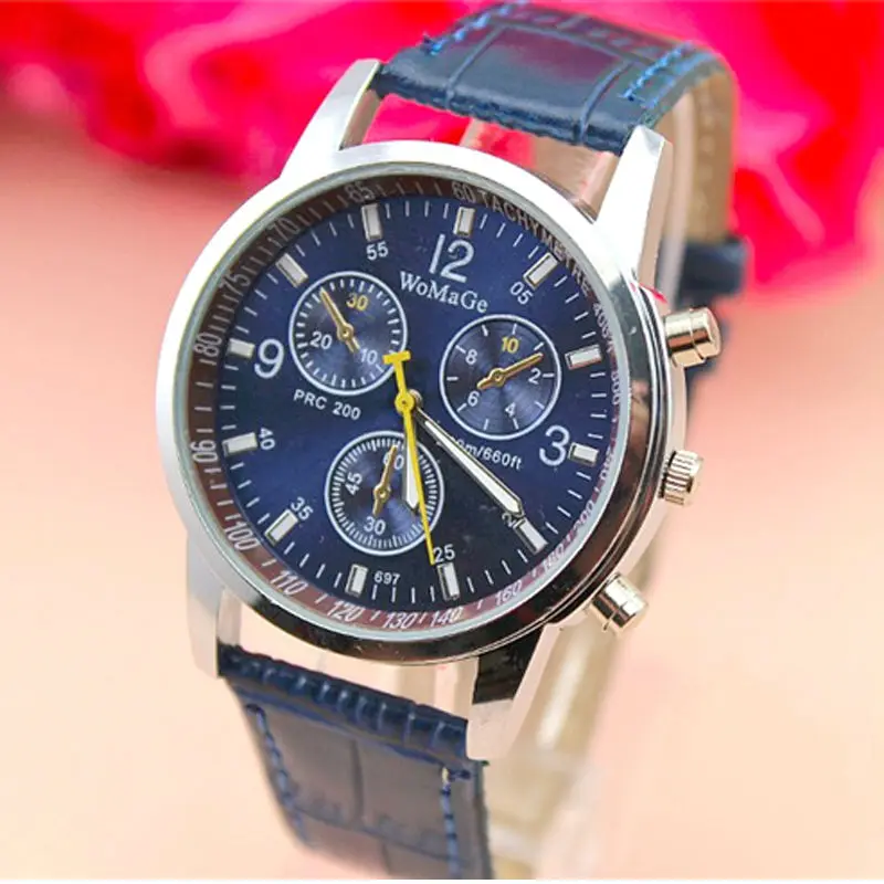 Горячие и дешевые Womage мужской роскошный бренд часов часы кварцевые модные