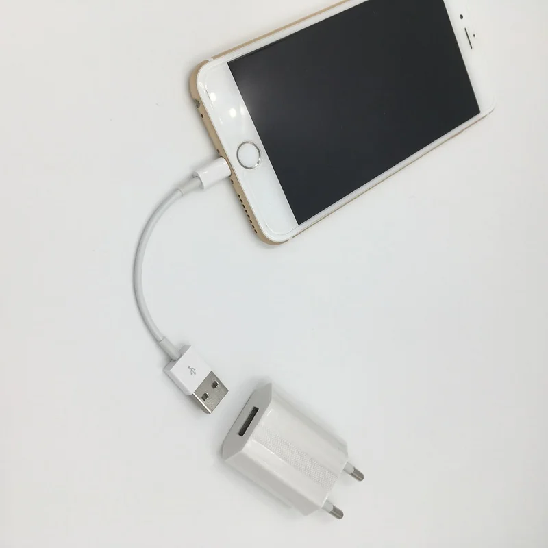 Белая европейская usb зарядка + 10 см 8 контактный кабель для синхронизации данных и