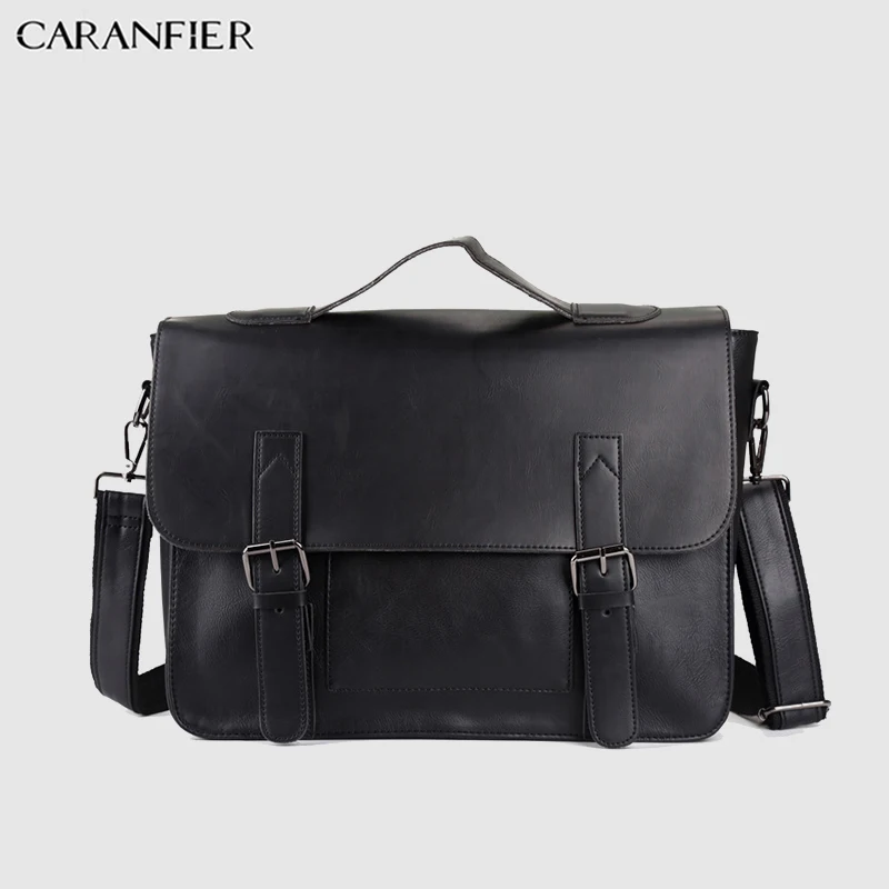 Мужской портфель CARANFIER из искусственной кожи сумка через плечо вместительные