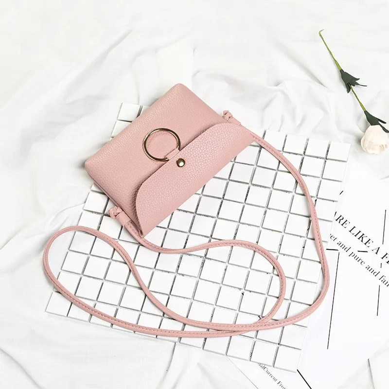 Сумка-мессенджер XZP женская из экокожи простой однотонный Мини-клатч на застежке