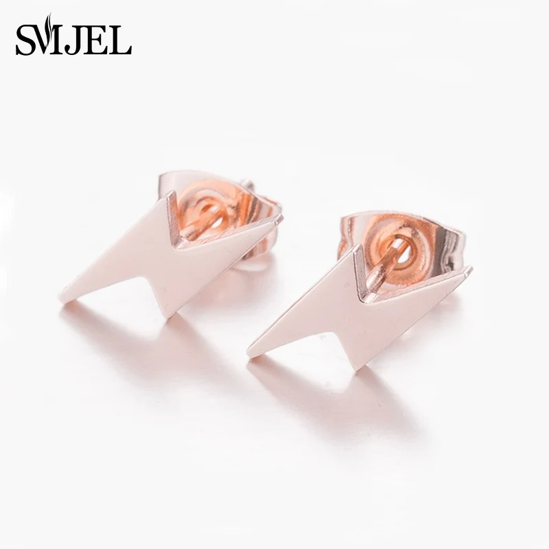 Rose Earring SMJEL из нержавеющей стали гром ожерелье с молнией для женщин Flash Arrow Гарри серьги для девушки подарки винтажный ювелирный набор - Окраска металла: Rose Earring