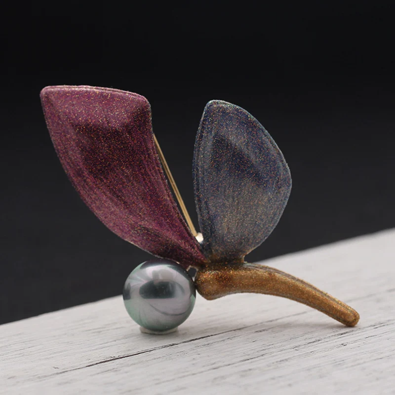 UALGL Fashion Insect With Pearl Brooch Colorful Butterfly Lapel Pins Brooches For Women Elegant Wedding Jewelry Bijouterie Femme | Украшения