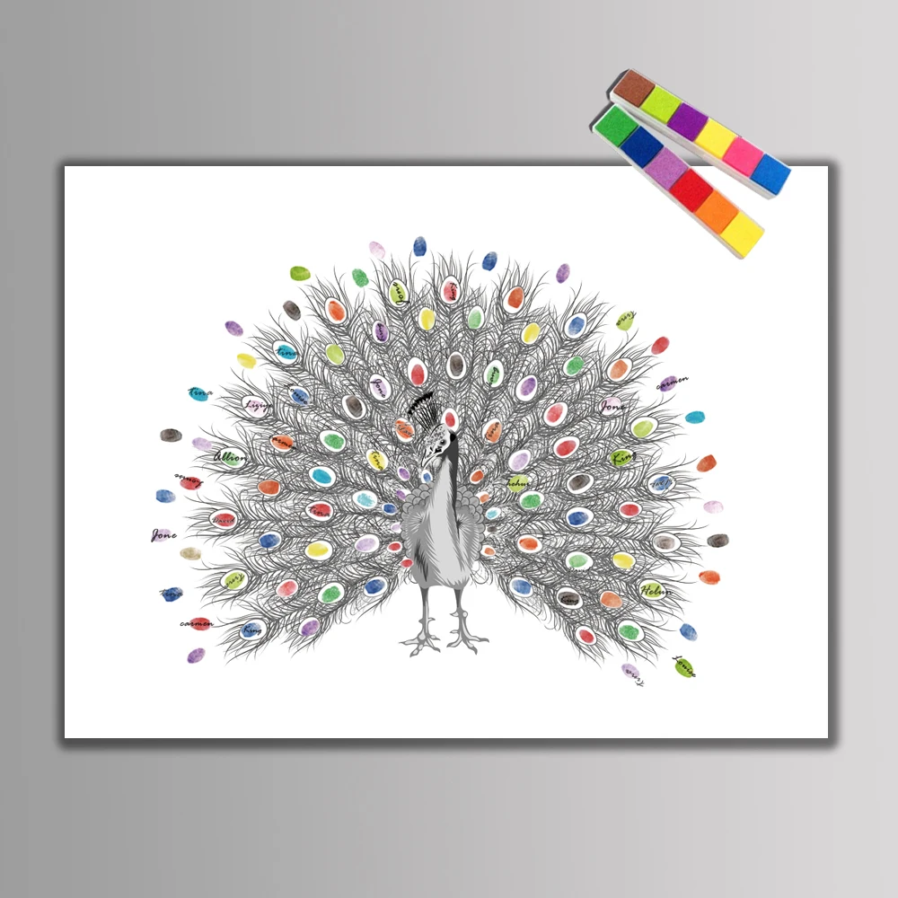 Оригинальная Гостевая книга сделай сам с отпечатками пальцев и красивым