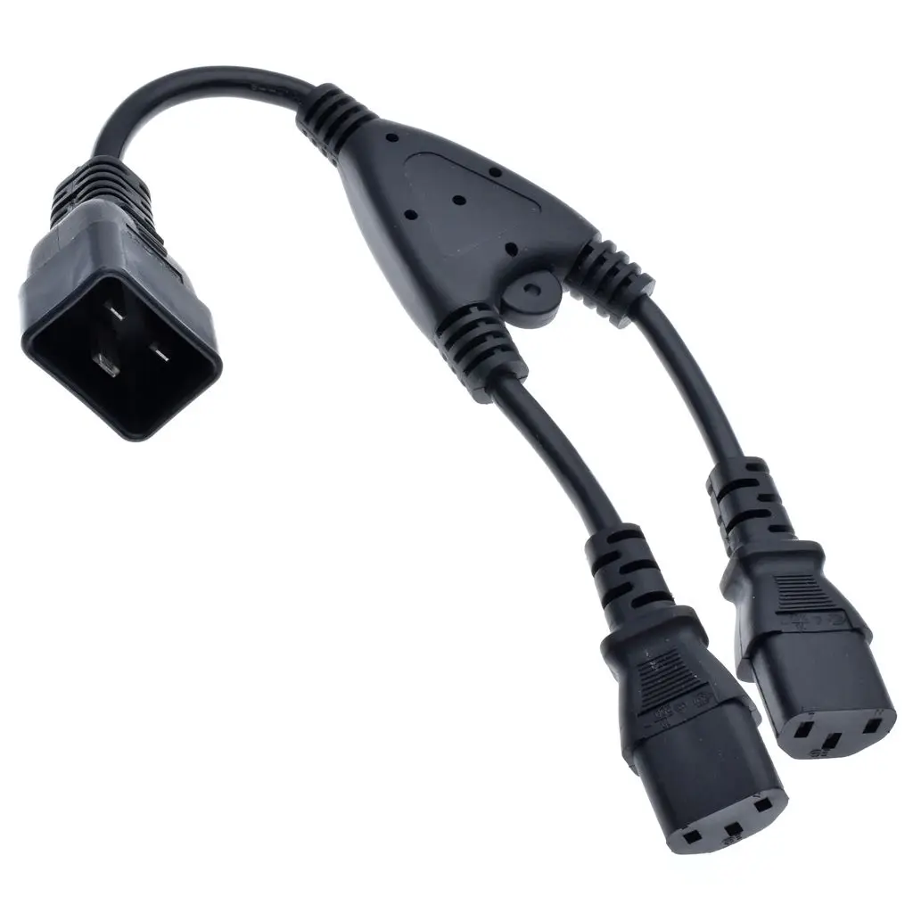 Кабель разветвитель IEC 320 C20 папа мама 2 x C13 шнур питания кабель для сервера 32 см 1