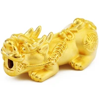 new arrival 24k yellow gold bracelet 3d 999 gold dragon son yuanbao bracelet
