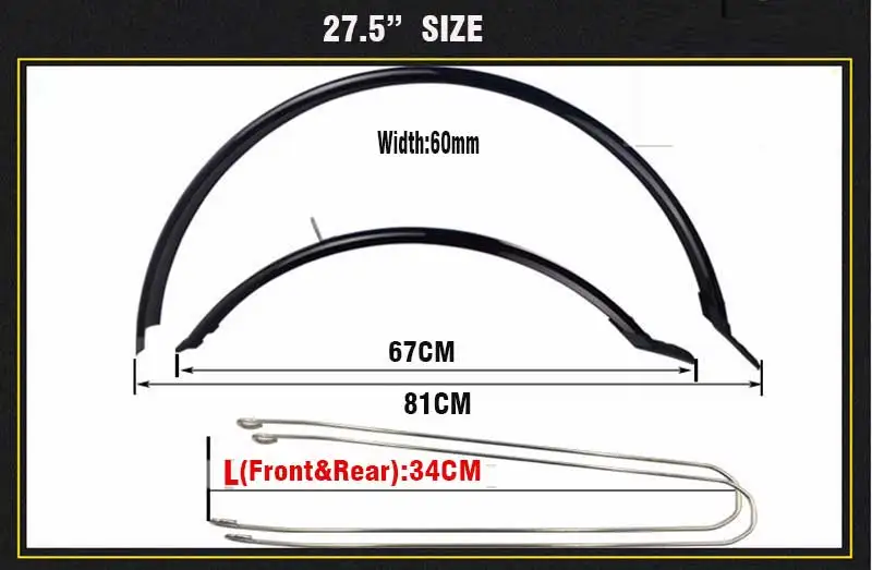 27.5inch FMFXTR 26/27. 5/2" набор велосипедных крыльев грязевой защитный свет крыло велосипед MTB универсальный все включено длинные Аксессуары для велосипеда - Цвет: 27.5inch