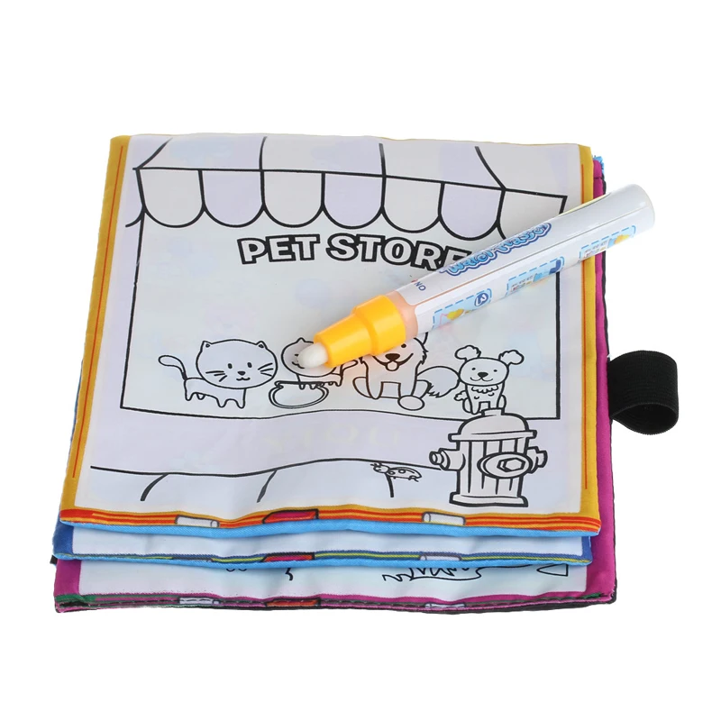 Новая детская Волшебная книга для рисования водой с ручкой животных | Игрушки и