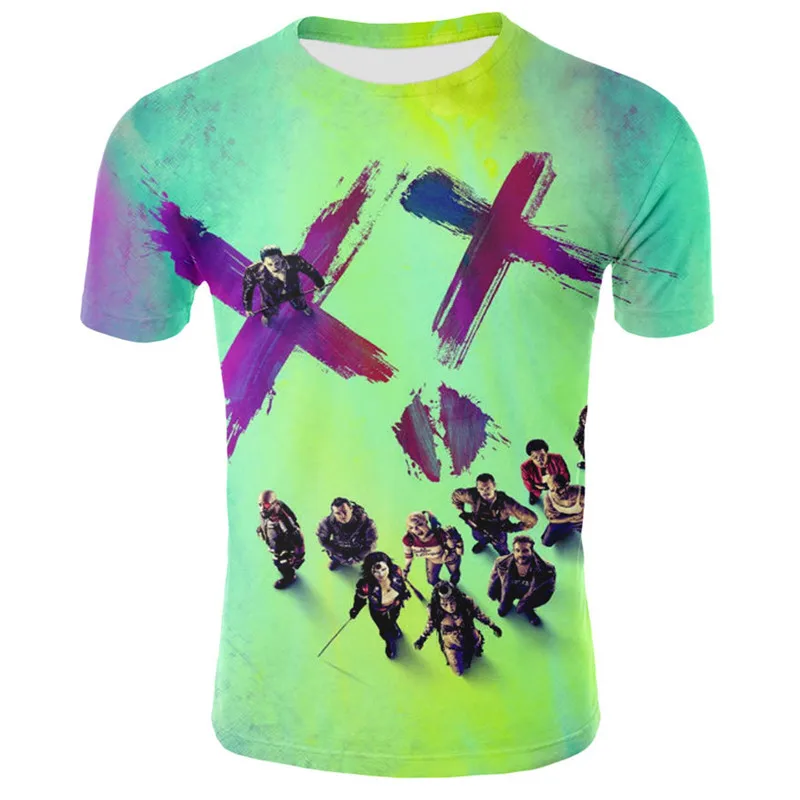 New Heroes T-shirt Men's and Women's 3-D Shirts Summer Hip-Hop Printed Shirt Origin Free of Freight | Мужская одежда