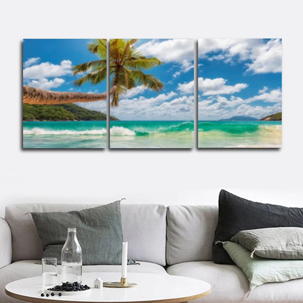 

Laeacco Nordic Tropical Posters and Prints Abstract Palm Tree Wall Art Paint On Canvas Painting Living Room Home Decor