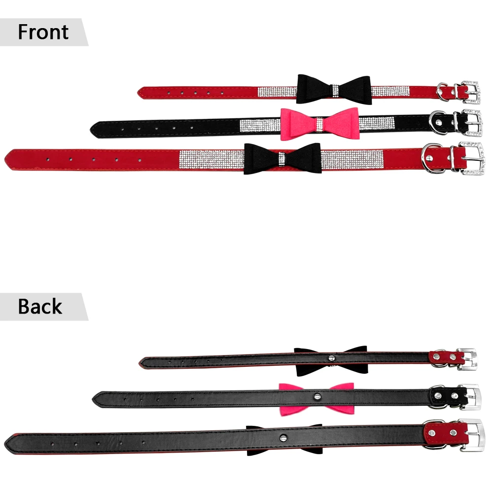 Стразы для собак кожаный ошейник маленьких розовый красный больших домашних