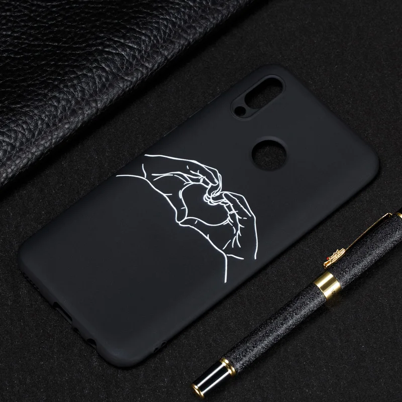 Fashion Simple Line Style Soft TPU Black Case Smartphone Silicone Cover Shell Coque Funda for HUAWEI P Smart 2019 Honor 8C |