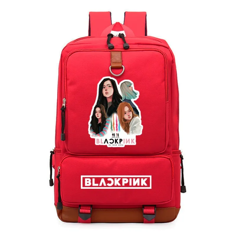 Wishot KPOP корейский Blackpink Дженни Lisa розовая сумка, рюкзак из конвы для подростков школьные сумки Дорожная сумка - Цвет: red