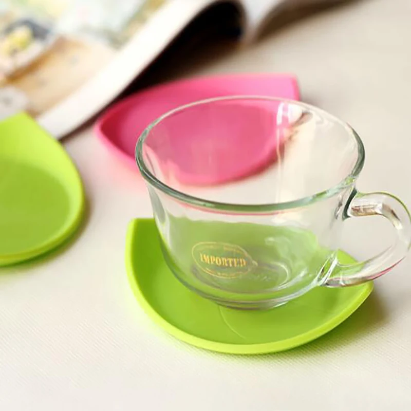 Цветной лист Non slip Форма силиконовый подстаканник Чай Кофе выпить стакан