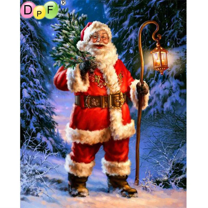 DPF Санта-Клауса на Рождество Бриллиантовая вышивка с изображением дерева DIY