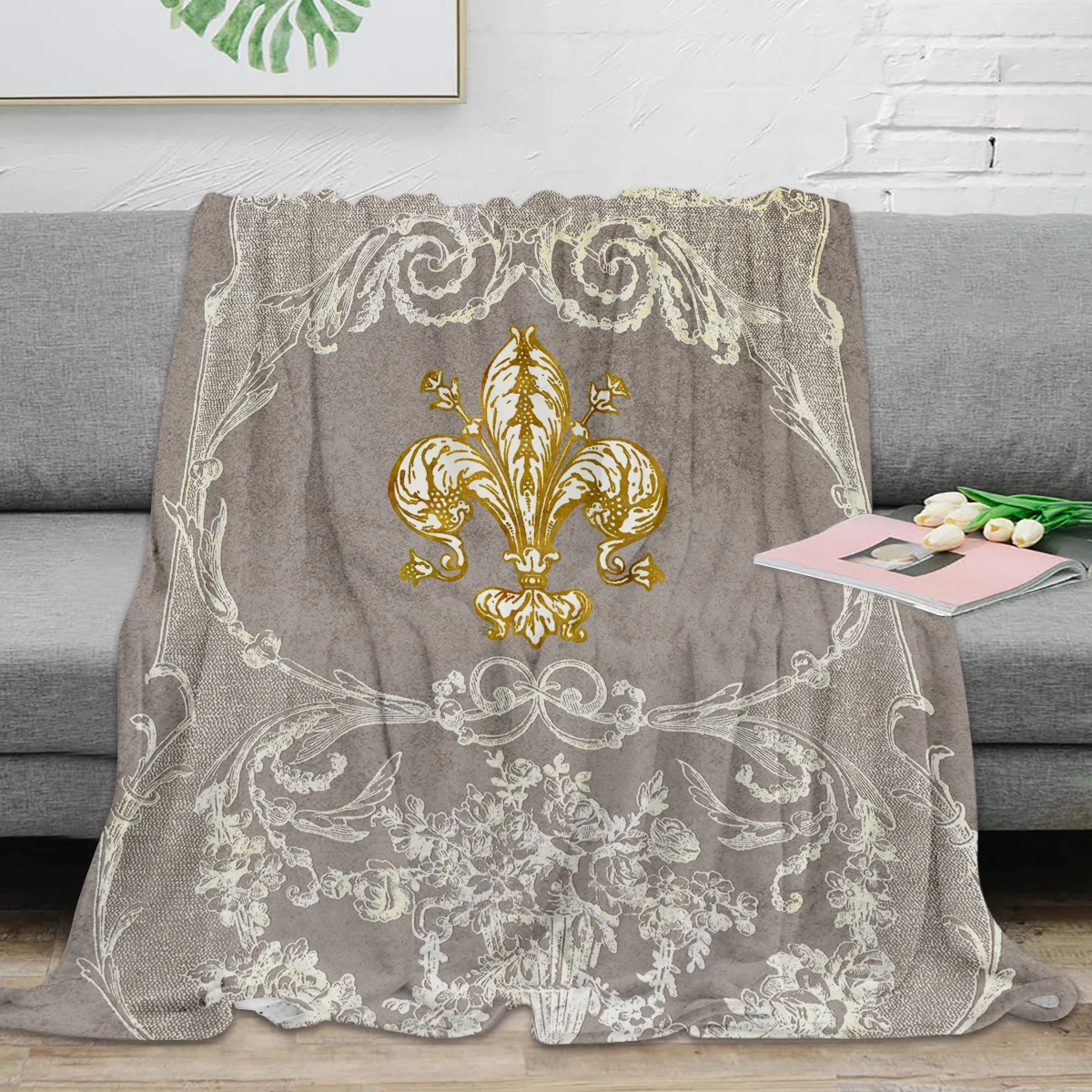 Одеяло Fleur De Lis, теплое одеяло из микрофибры, лидер продаж, фланелевое одеяло для кровати, домашний декор