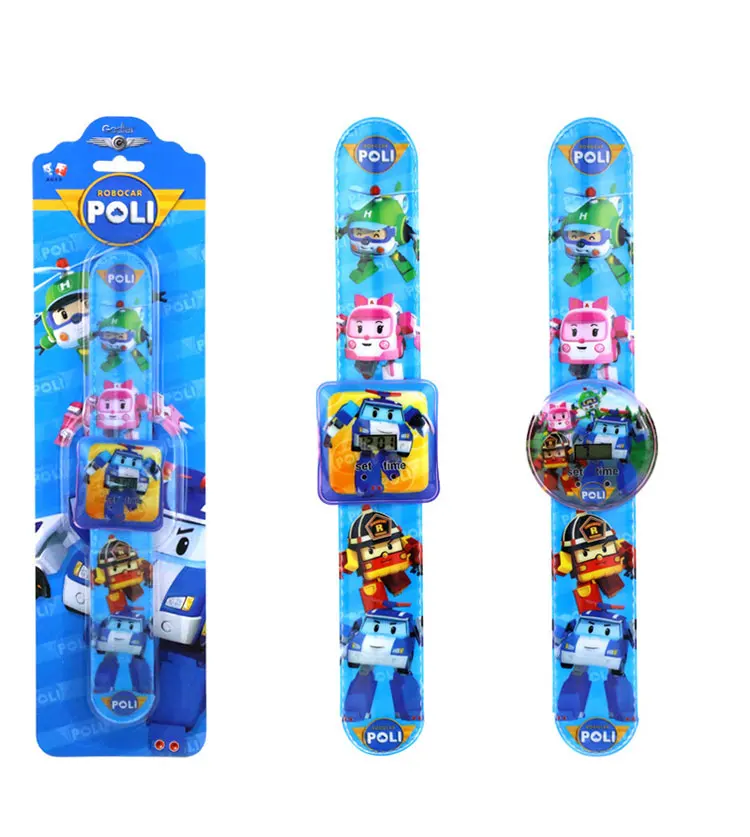 11 стилей robocar poli игрушка мультфильм узор Цифровой 3D проекционные часы светодиодный дисплей детские часы игрушки для мальчиков девочек Relogio