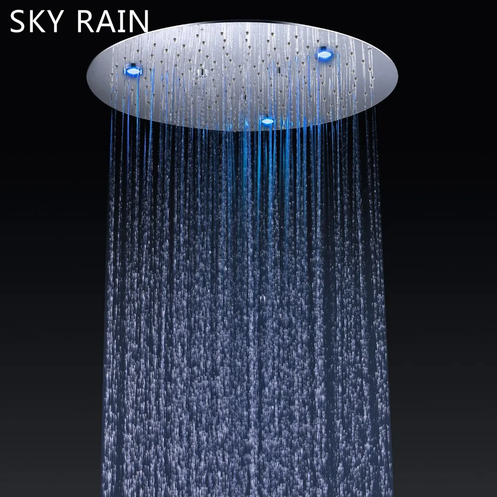 SKY RAIN дизайн 4 ручки Термостатический смеситель для дождевой воды Колонка круглый верхний душ