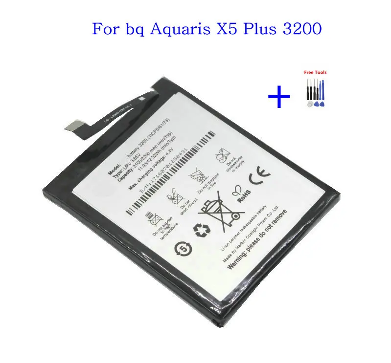1x3200 мАч Сменный аккумулятор для телефона BQ 3200 bq3200 bq Aquaris X5 Plus перезаряжаемые