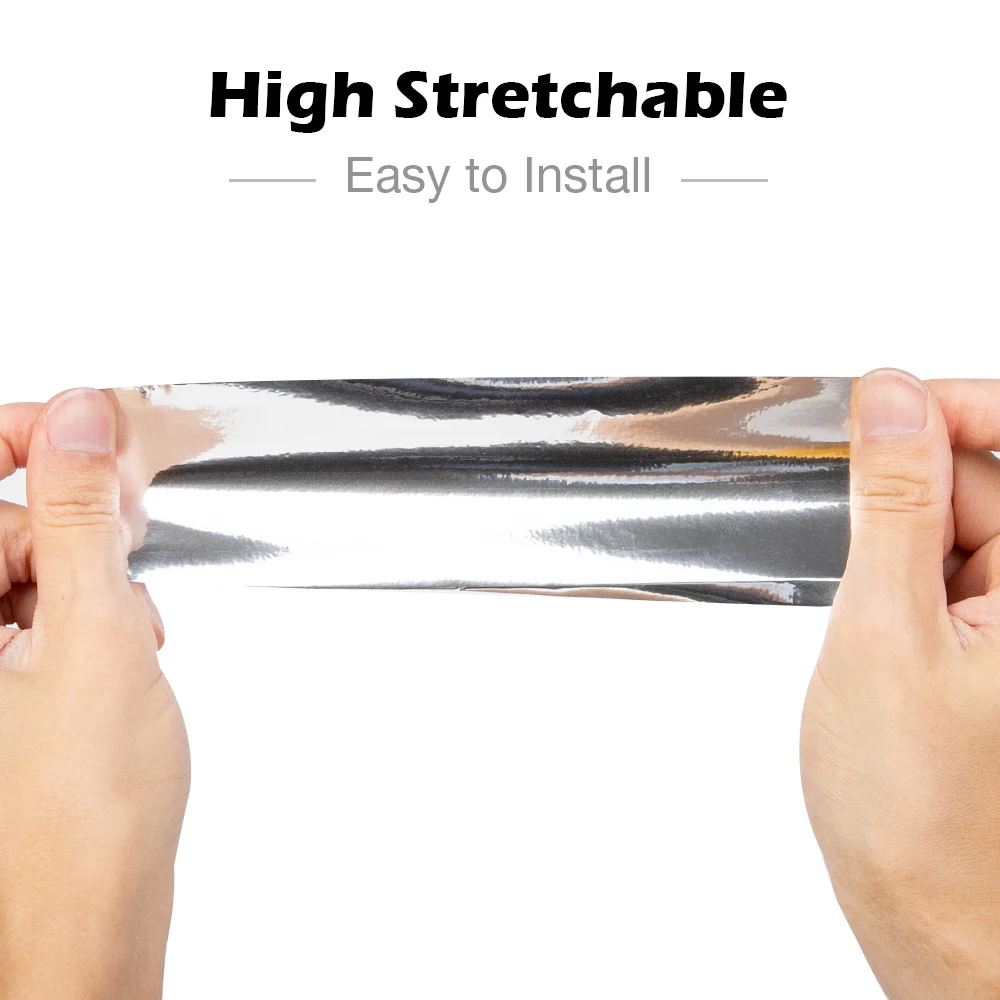 Виниловая пленка хромированная наклейка на автомобильное зеркало Высокая